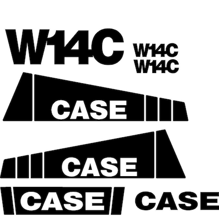 Aftermarket New Fits Case Wheel Loader W14C Decal Set in Black CASEW14C2DECALSET